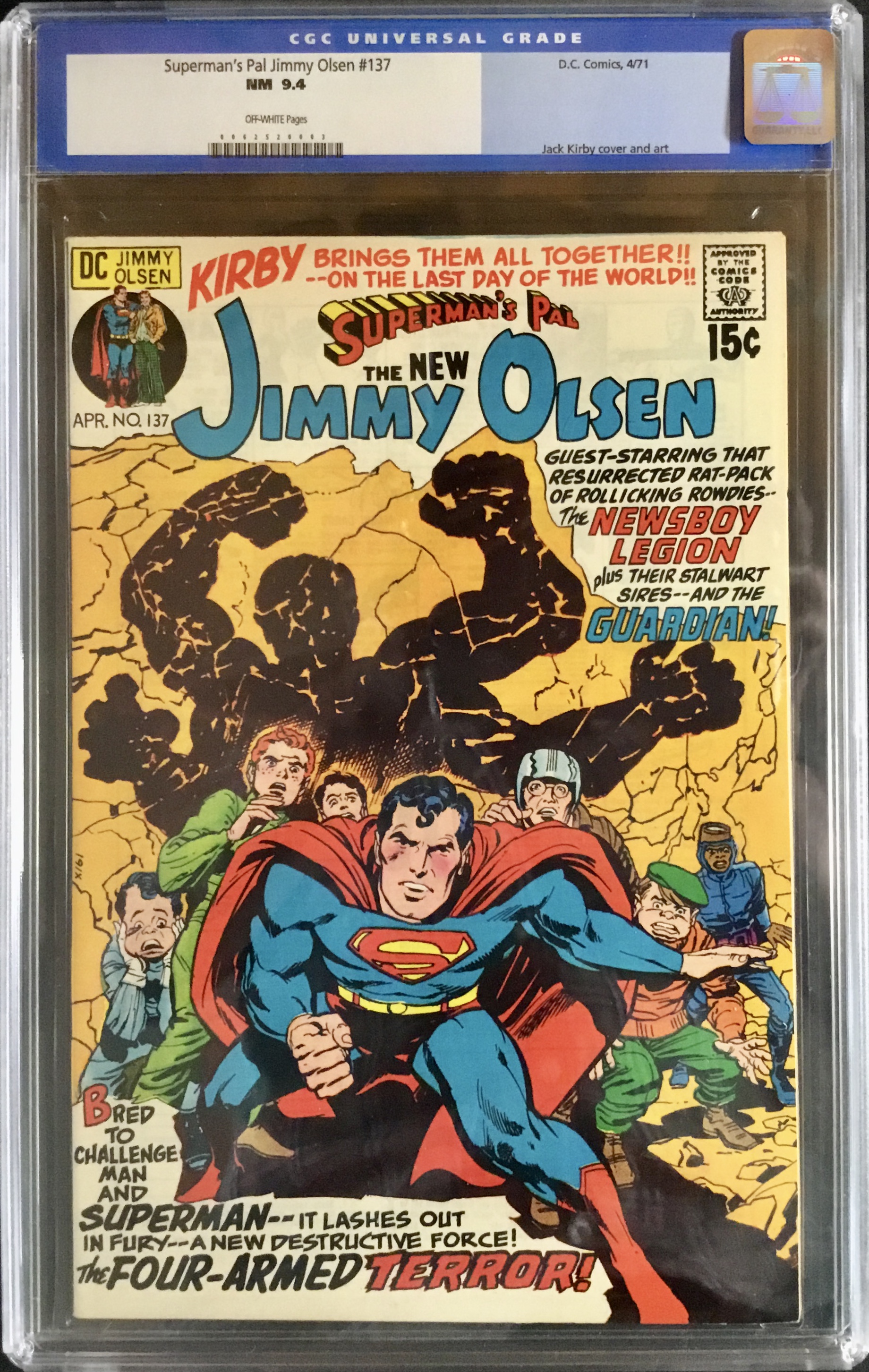 JIMMY OLSEN No. 137 (April 1971) - CGC Graded 9.4 (NM) by KIRBY